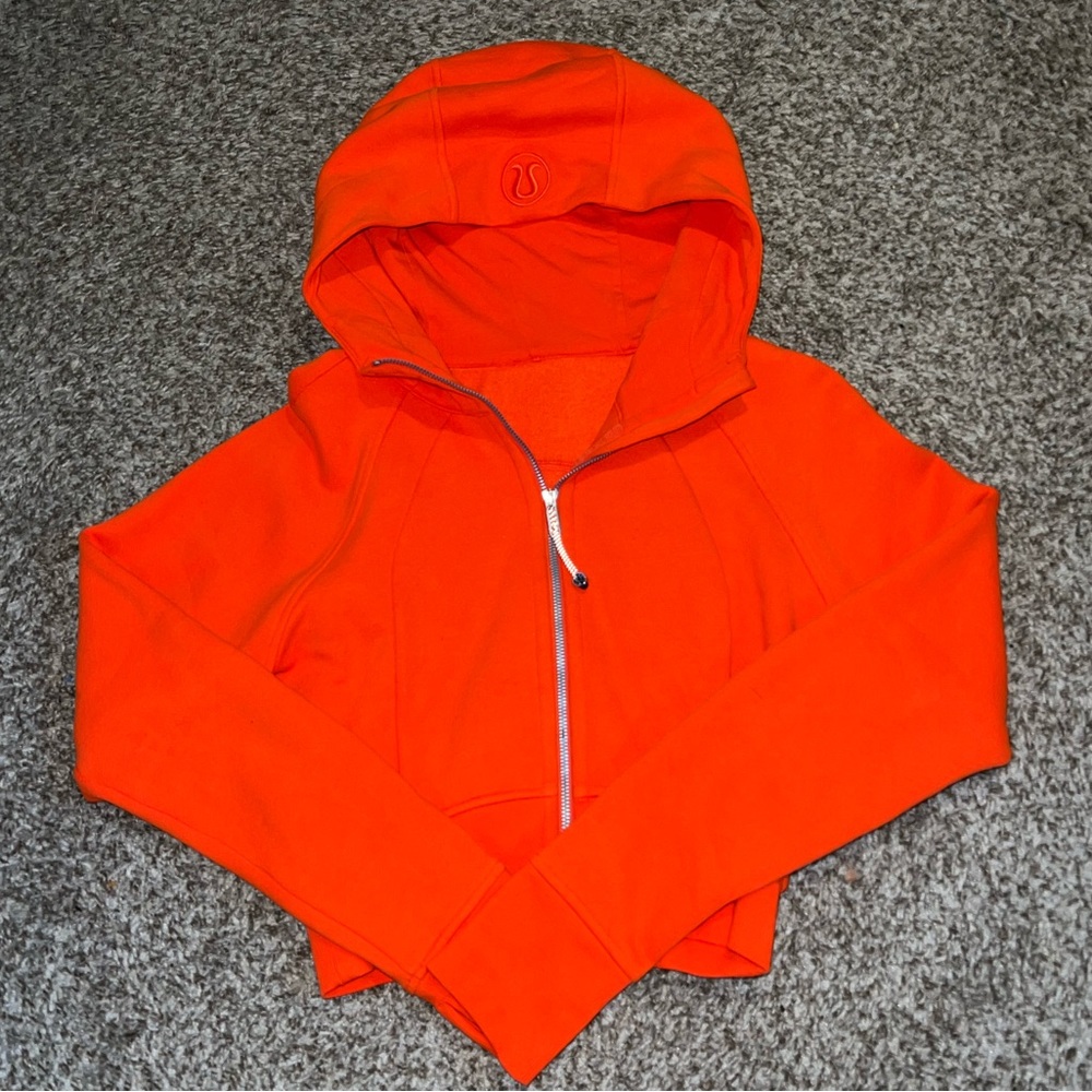Lululemon Scuba Full Zip Cropped Hoodie - Solar Orange - Size 6
